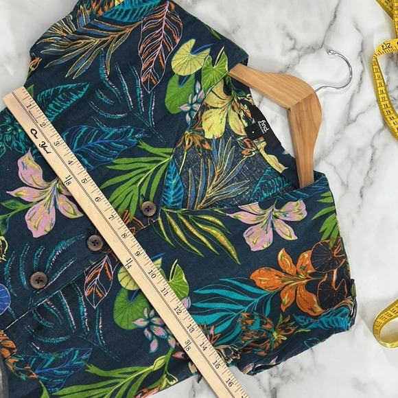 Find🔹Floral Tropical Jumpsuit Womens-V Neck Short Sleeve Linen/Cotton - Picture 12 of 14